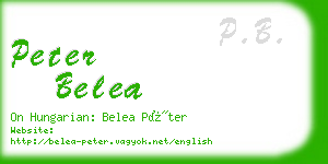 peter belea business card